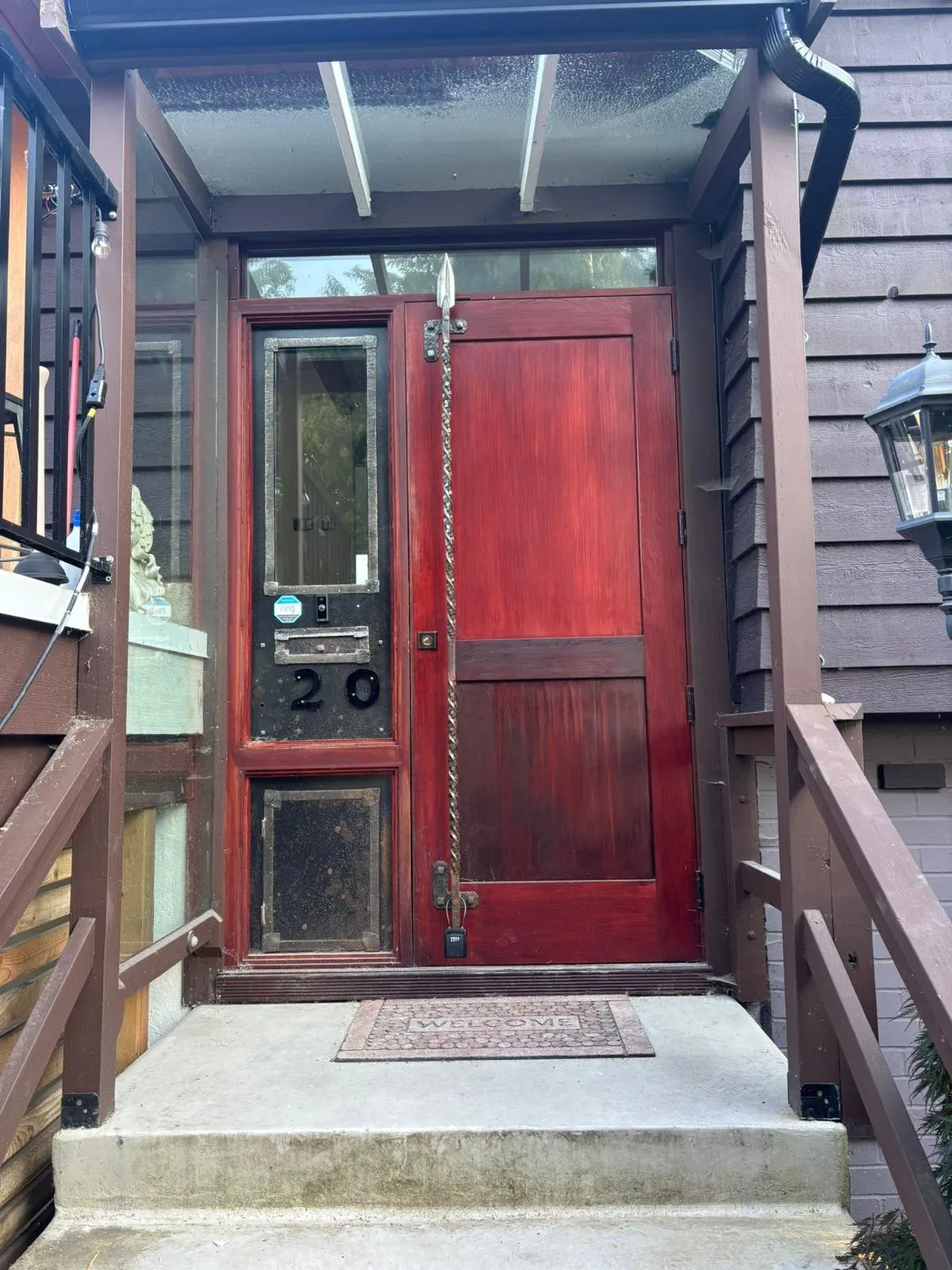 Original front door exterior before renovation